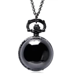 Antique Retro Ball Shaped Quartz Pocket Watch Fashion Sweater Angel Wings Necklace Chain Souvenir Gift for Men Women kids