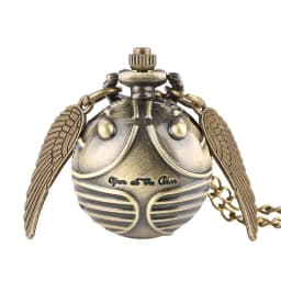 Antique Retro Ball Shaped Quartz Pocket Watch Fashion Sweater Angel Wings Necklace Chain Souvenir Gift for Men Women kids