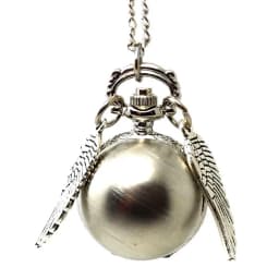 Antique Retro Ball Shaped Quartz Pocket Watch Fashion Sweater Angel Wings Necklace Chain Souvenir Gift for Men Women kids