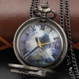 Nordic Mythology Thor Hammer Hollow Quartz Pocket Watch Vintage Steam Punk Pendant Pendant Fashion Gift for Men and Women