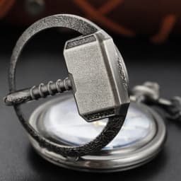 Nordic Mythology Thor Hammer Hollow Quartz Pocket Watch Vintage Steam Punk Pendant Pendant Fashion Gift for Men and Women