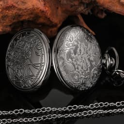 Famous Movie Time Lord Portable Watches Space Exploration Hero Design Quartz Pocket Watch Black Vintage Cosplay Gifts with Chain