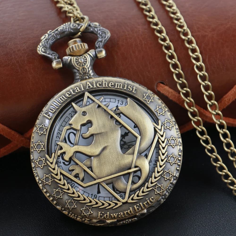Alchemist Hollow Steampunk Quartz Pocket Watch Bronze Case Necklace Pendant Clock Chain Men's and Women's Christmas Gift Reloj