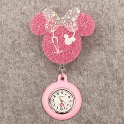 Glitter Acrylic Cartoon Mouse Head Stethoscope Lovely Nurse Doctor Alligator Clip Pocket Watches Medical Hang Clock Gift