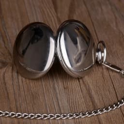 Silver Polish Smooth Steel Quartz Pocket watch Ruman Number Dial Pendant Chain Clock Jewelry Gifts