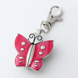 Butterfly Fashion Girl Pocket Pendant Keyring Watch with Chain Key Ring And Gift Bag - Clip-On Watch for Girls