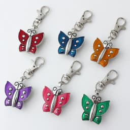Butterfly Fashion Girl Pocket Pendant Keyring Watch with Chain Key Ring And Gift Bag - Clip-On Watch for Girls