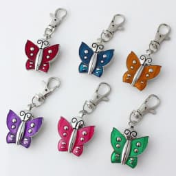Butterfly Fashion Girl Pocket Pendant Keyring Watch with Chain Key Ring And Gift Bag - Clip-On Watch for Girls