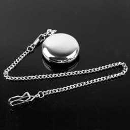 FOB Pocket Watch with Luxury Smooth Silver Pendant, Modern Analog Clock with Roman Numerals,Unisex Chain, Gift