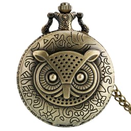 Vintage Bronze Late Sleeping Man Necklace Quartz Pocket Watch Clock Chain Men Women