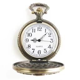 Vintage Bronze Late Sleeping Man Necklace Quartz Pocket Watch Clock Chain Men Women