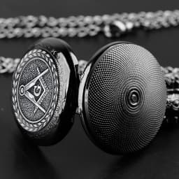 Free and Accepted Masons Glass Dome Pocket Watch with Chain Fashion Necklace Pendant Chain Jewelry Gifts Men Women Clock