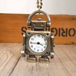 Fashionable and Cool Robot Quartz Pocket Watch with Arabic Numerals Circular Dial as a Souvenir for Male and Female Students