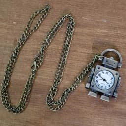 Fashionable and Cool Robot Quartz Pocket Watch with Arabic Numerals Circular Dial as a Souvenir for Male and Female Students