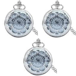 Retro Charm Neutral Fashion Hollow Flower Roman Literal Quartz Steampunk Pocket Watch Men's and Women's Necklace Pendant Gift