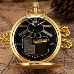 Musical Pocket Watch Roman Numerals Display Quartz Pendant Melody Castle in The Sky Music Pocket Clock Creative Timepiece Gifts