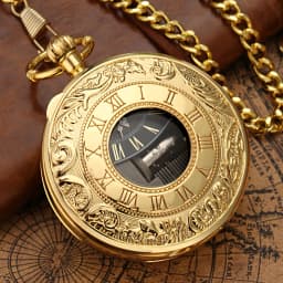 Musical Pocket Watch Roman Numerals Display Quartz Pendant Melody Castle in The Sky Music Pocket Clock Creative Timepiece Gifts