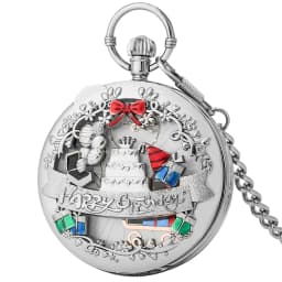 Happy Birthday Melody Musical Quartz Pocket Watch Silver/Gold/Rose Gold Music Pendant Pocket Timepiece Gifts Men Women Kids
