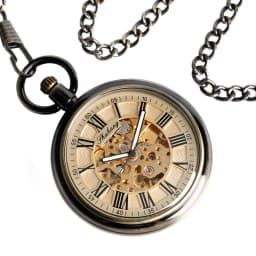 SHUHANG Pocket Watches with Fob Chain Luxury Antique Style Auto Mechanical Nursing Clock Self Winding Pendant Relogio De Bolso