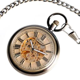 SHUHANG Pocket Watches with Fob Chain Luxury Antique Style Auto Mechanical Nursing Clock Self Winding Pendant Relogio De Bolso