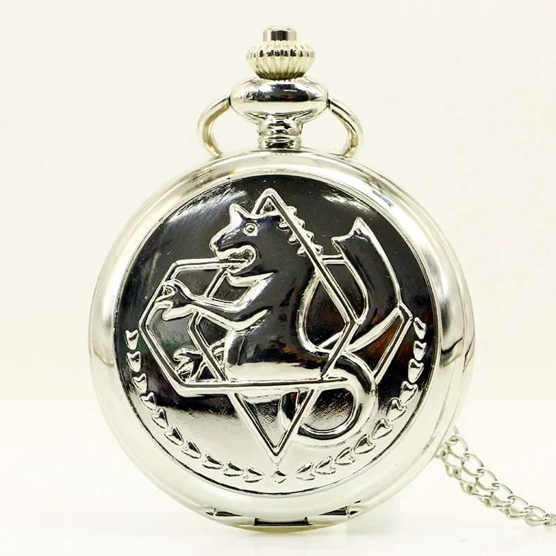 10pcs/lot Wholesale Hot Vintage Full Metal Alchemist Pocket Watch with Chain Anime Cosplay Girl Boy Pendant Clock Men Women Gift