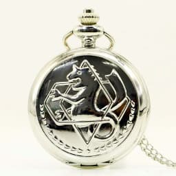 10pcs/lot Wholesale Hot Vintage Full Metal Alchemist Pocket Watch with Chain Anime Cosplay Girl Boy Pendant Clock Men Women Gift