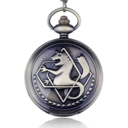 10pcs/lot Wholesale Hot Vintage Full Metal Alchemist Pocket Watch with Chain Anime Cosplay Girl Boy Pendant Clock Men Women Gift