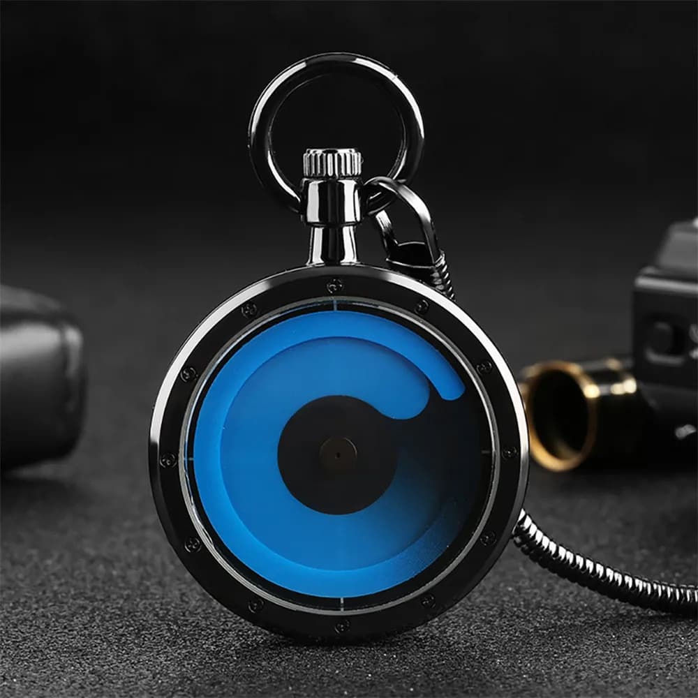 Vintage Creative Turntable Dial Quartz Pocket Watch Luxury Fashion Snake Fob Chain Pendant Clock Man Retro Pocket Timepiece Gift