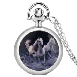 Small Size Animal Themed Vintage Pendant Necklace Pocket Watch Gift Unisex Quartz Analog Retro Exqusite Pocket Clock With Chain