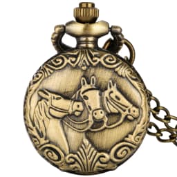 Small Size Animal Themed Vintage Pendant Necklace Pocket Watch Gift Unisex Quartz Analog Retro Exqusite Pocket Clock With Chain