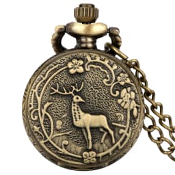 Small Size Animal Themed Vintage Pendant Necklace Pocket Watch Gift Unisex Quartz Analog Retro Exqusite Pocket Clock With Chain
