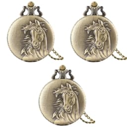 New Hot Vintage Horse Pattern Quartz Large Necklace Pocket Watch Digital Face Dial Cheap Gift