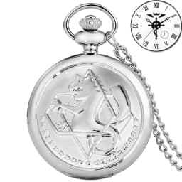Antique Fullmetal Alchemist Quartz Anime Pocket Watch Cosplay Edward Elric Clock Design Pendant Necklace Chain Vintage Chain