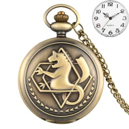 Antique Fullmetal Alchemist Quartz Anime Pocket Watch Cosplay Edward Elric Clock Design Pendant Necklace Chain Vintage Chain