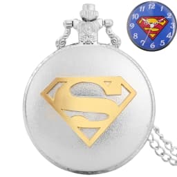 Top Fashion Super "S" Steampunk Quartz Pocket Watch with Blue Dial FOB Chain Bronze Antique FOB Watch Super Gifts for Men Women