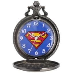 Top Fashion Super "S" Steampunk Quartz Pocket Watch with Blue Dial FOB Chain Bronze Antique FOB Watch Super Gifts for Men Women
