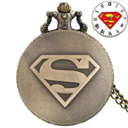 Top Fashion Super "S" Steampunk Quartz Pocket Watch with Blue Dial FOB Chain Bronze Antique FOB Watch Super Gifts for Men Women