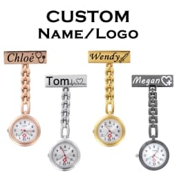 Personalized Customized Your Name LOGO High Quality Metal Lapel Pin Brooch Doctor Watch Pocket Fob Chest Nurse Watch