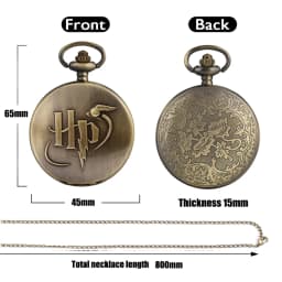 Retro Vintage Black/Gray Design Watch Quartz Pocket Watch Necklace FOB Chain Pendant Pocket Watch Clock Gifts for Men Women