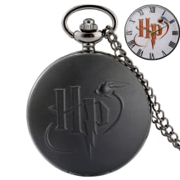 Retro Vintage Black/Gray Design Watch Quartz Pocket Watch Necklace FOB Chain Pendant Pocket Watch Clock Gifts for Men Women