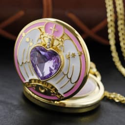 Cartoon Purple Love Beautiful Girl Quartz Pocket Watch Fashion Pendant Necklace Male and Female Students Festival Gift