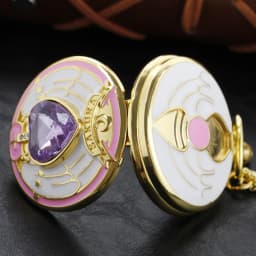 Cartoon Purple Love Beautiful Girl Quartz Pocket Watch Fashion Pendant Necklace Male and Female Students Festival Gift