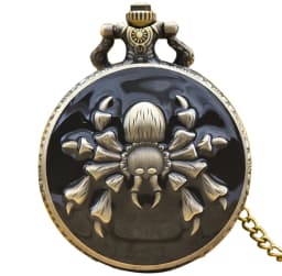 Steampunk Vintage Bronze Animal Spider Quartz Pocket Watch Necklace Pendant Clock Chain Men Women Chain Gift