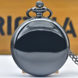 Classic Fashion 37CM Fob Chain Smooth Steel Polish Quartz Pocket Watch Mens Pendant Gifts