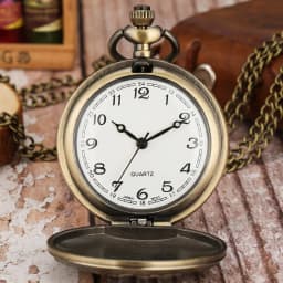 Vintage Sailplane Pattern Bronze Quartz Pendant Fob Pocket Watch With Necklace Chain Gift For Men Women