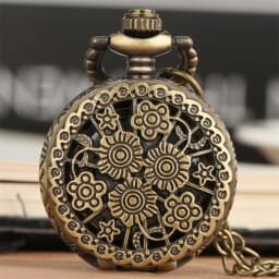 Lovely Mini Necklace Pocket Watch Quartz Arabic Numerals Dial Pendant Chain Antique Tiny Clock Gifts for Kids Women