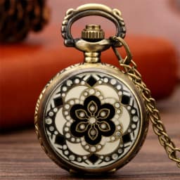 Lovely Mini Necklace Pocket Watch Quartz Arabic Numerals Dial Pendant Chain Antique Tiny Clock Gifts for Kids Women