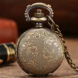 Lovely Mini Necklace Pocket Watch Quartz Arabic Numerals Dial Pendant Chain Antique Tiny Clock Gifts for Kids Women
