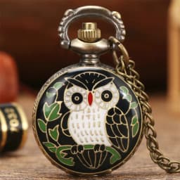 Lovely Mini Necklace Pocket Watch Quartz Arabic Numerals Dial Pendant Chain Antique Tiny Clock Gifts for Kids Women