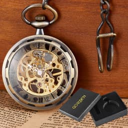 Copper Steampunk Vintage Pocket Watch Necklace Pendant Hollow pocket fob watches Men Women Hollow Gear relojes de bolsillo